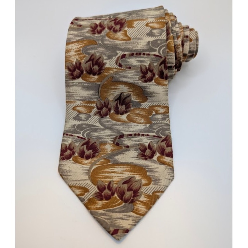 Robert Talbott Studio Tie Silk‎ Abstract Botanical Art Nouveau Organic 59 x 3.5